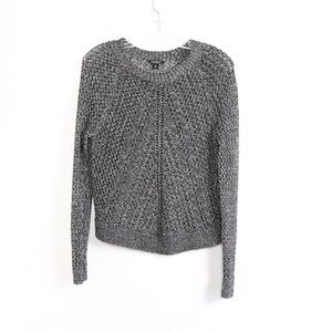 Lucky Brand sweater knit silver sparkly metallic boho NYE Christmas festive M